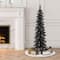 4ft. Pre-Lit Black Artificial Alpine Pencil Christmas Tree, Clear Lights